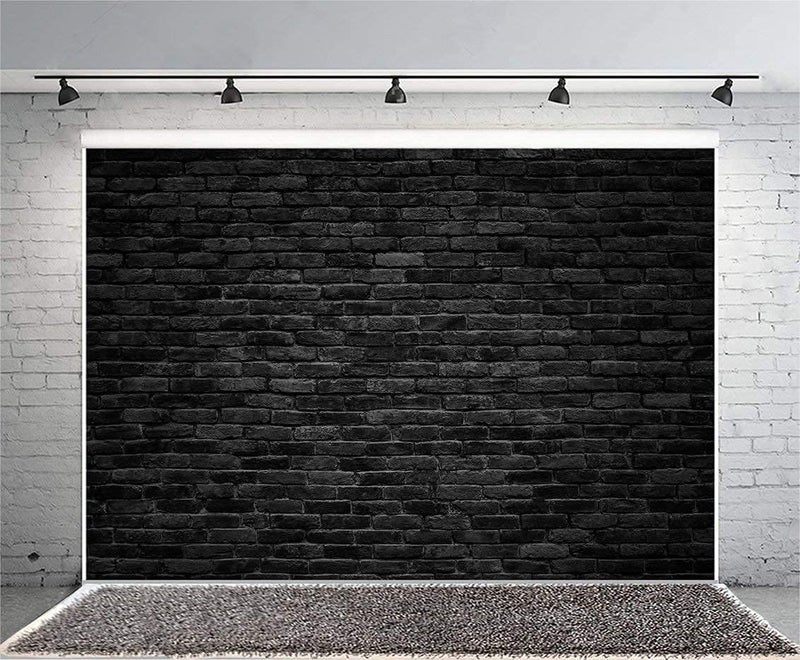 Laeacco Dark Gray Brick Wall Background 10x6.5ft Retro Black Brick Wall Backdrop Vintage Stone Texture Wall Birthday Party Photo Booth Banner Newborn Adult Portrait Video Shoot Studio Prop Wallpaper - Image 4